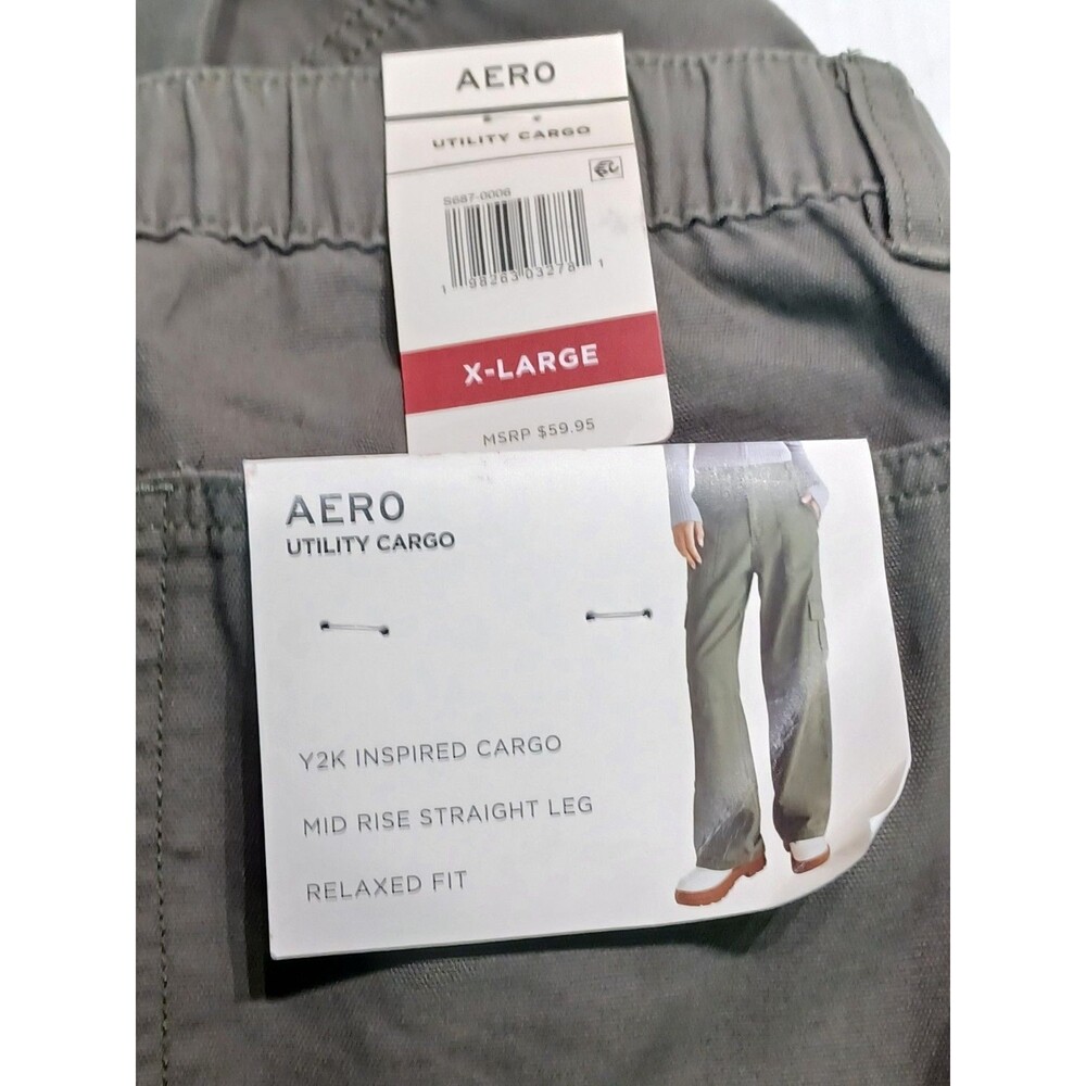 Aeropostale Women's Green Utility Cargo Pants  Mid-rise Relax Fit  XL - Picture 7 of 12